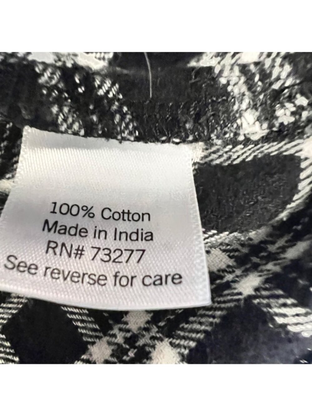 Croft & Barrow Womens Plaid Button Up Top Long Sleeve Black/White Size Large - Picture 9 of 9